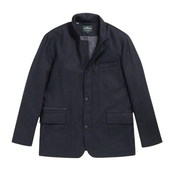 Rodd & Gunn Mens Sz S Longbush Blouson Jacket   Slim Fit Navy Wool Blend Preppy - Picture 1 of 16